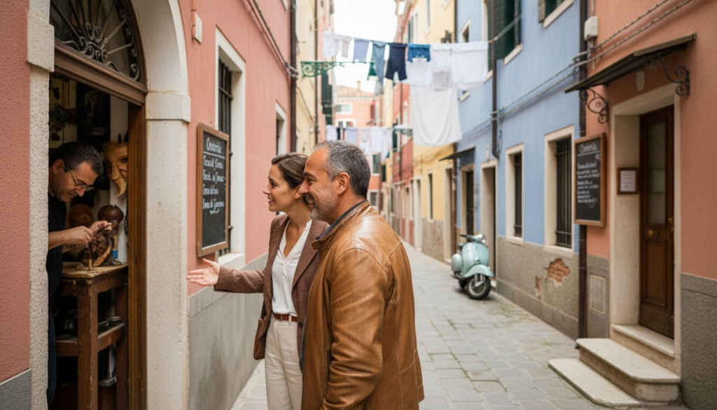 Travel guide showing couple hidden local spots