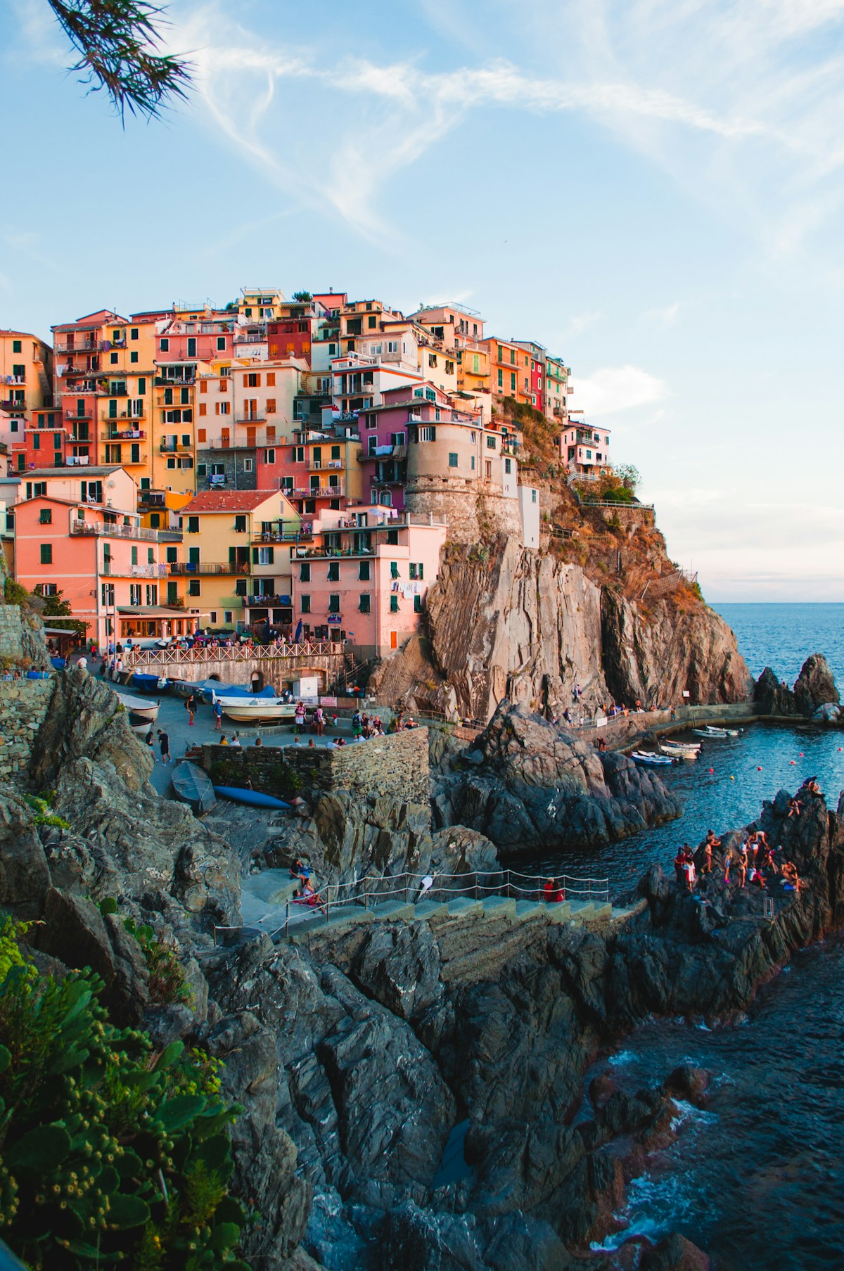 Colourful cascading houses of Positano tumbling down the hillside to the Mediterranean